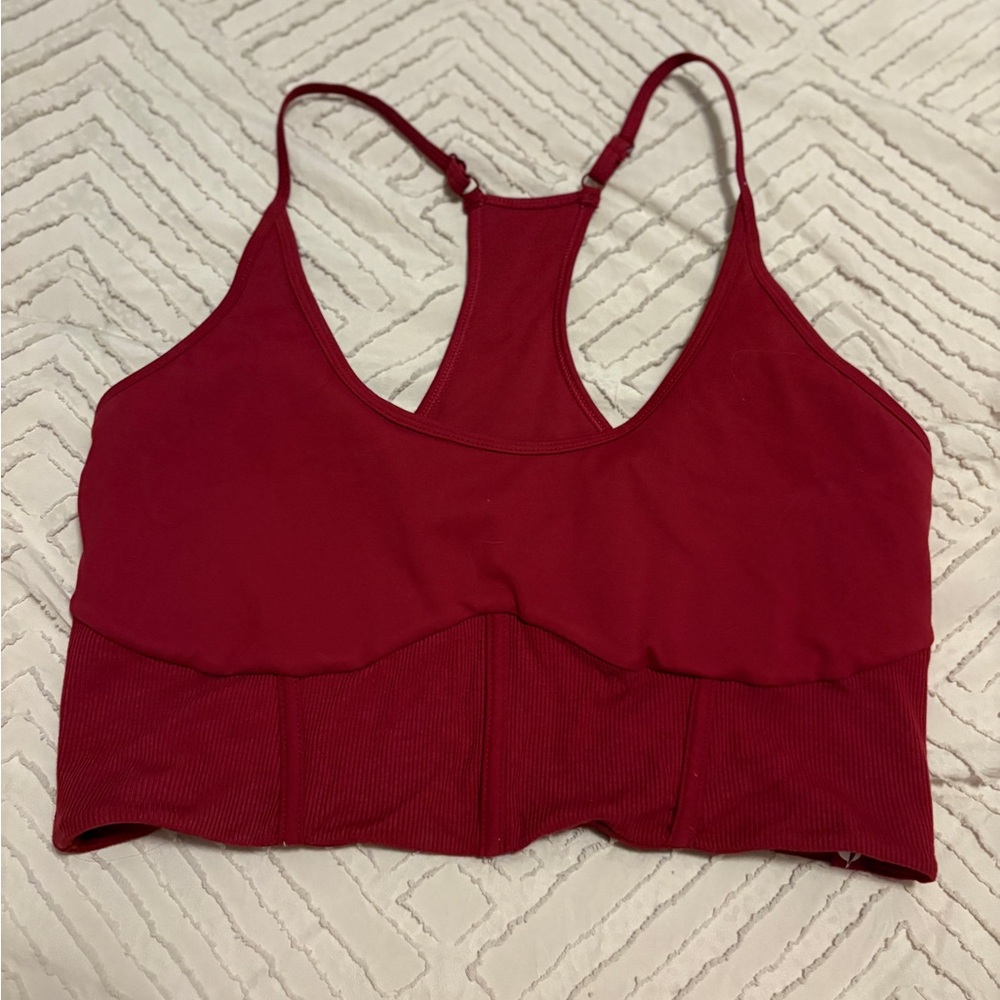 POPFLEX Plié Corset Crop Bralette - Ruby